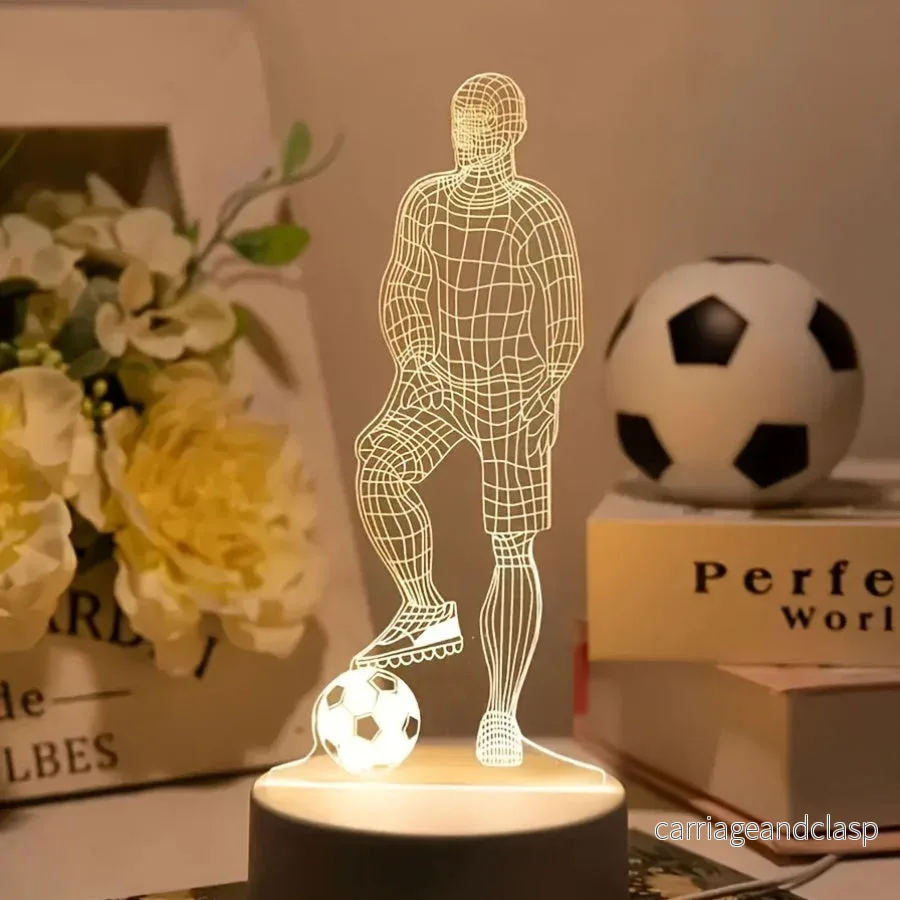 SportGlow - LED Bordsbordslampa med 3D Fotboll Design Veska - Bild 2
