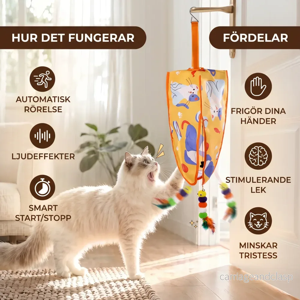 Automatisk Hängande Kattleksak Med Fjädrar Och Ljud - Bild 3