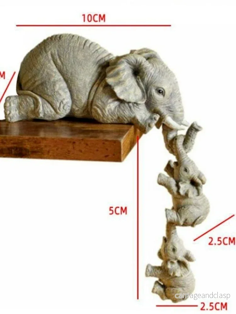 Elephant Family Söt Resin Hem Dekor | Veska - Bild 3