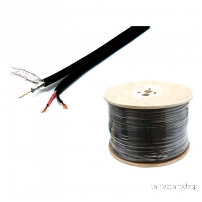 AlarmsystemExpert.co.uk Coax RG59 kombinationskabel med DC strömkabel, 250 meter AlarmsystemExpert.co.uk Coax RG59 kombinationskabel med DC strömkabel, 250 meter