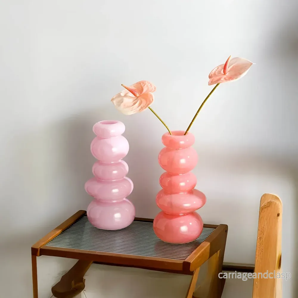 PebVeskae Stack Geometrisk Glas Vas | Veska - Bild 2