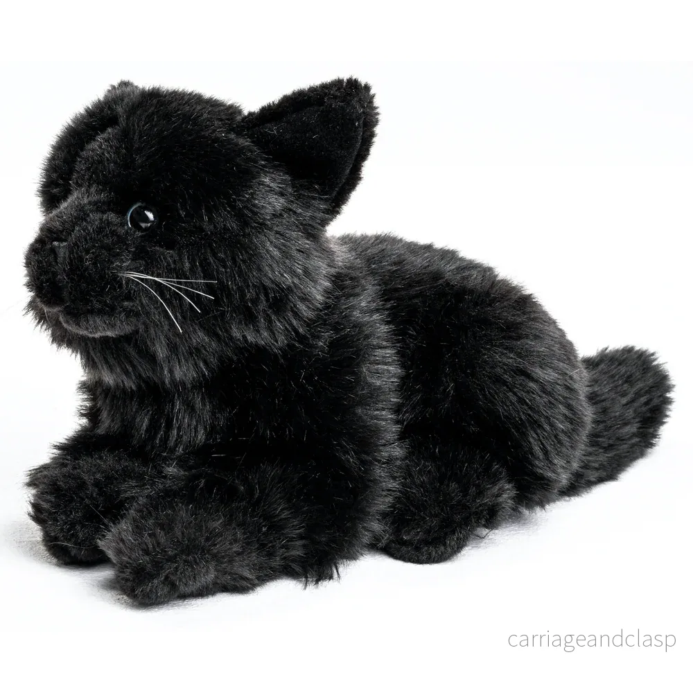 Uni Toys - Katt Svart (Liggande) Gosedjur