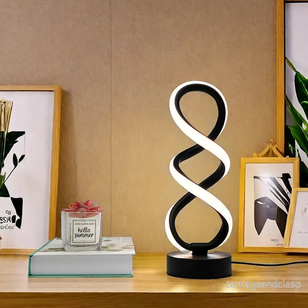 SpiraLux - Elegant Spiral Table Lamp with Color Choice Veska