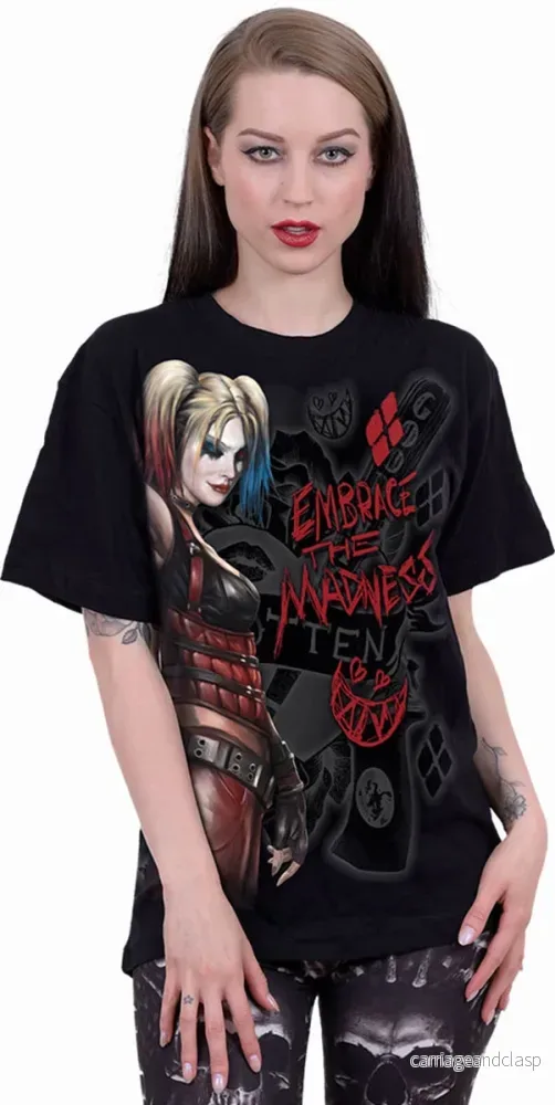 HARLEY QUINN - EMBRACE MADNESS - Front Print T-Shirt Svart - Bild 2