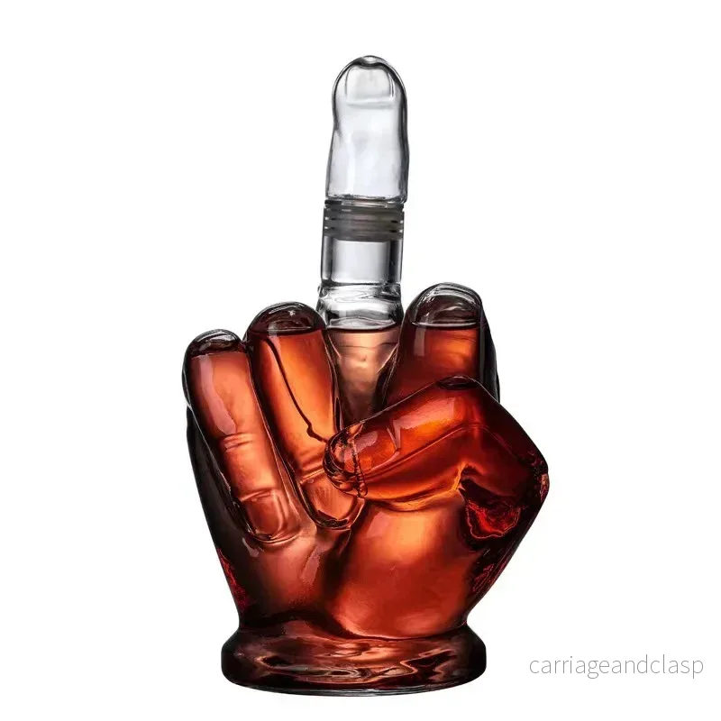 Middle Finger Crystal Clear Fun Decanter | Veska Middle Finger Crystal Clear Fun Decanter | Veska
