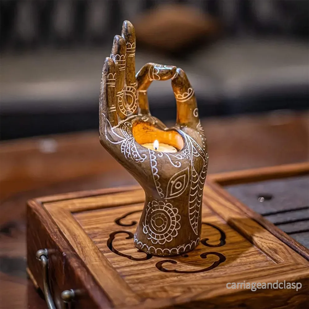 Buddhas Hand Formad Ljus Holdare | Veska