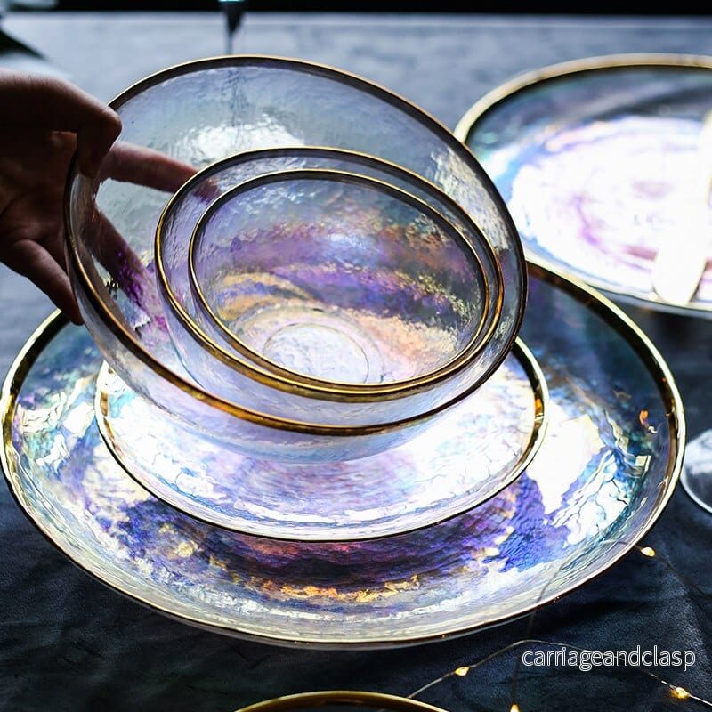 Regnbåge Glas Middagsservis Set | Veska - Bild 2