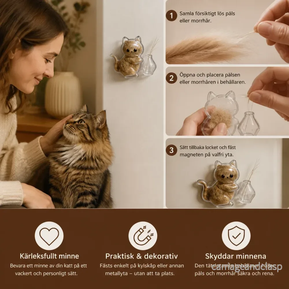 Kattmagnet för Morrhårsminnen – Minnesdisplay för Päls och Morrhår - Bild 3