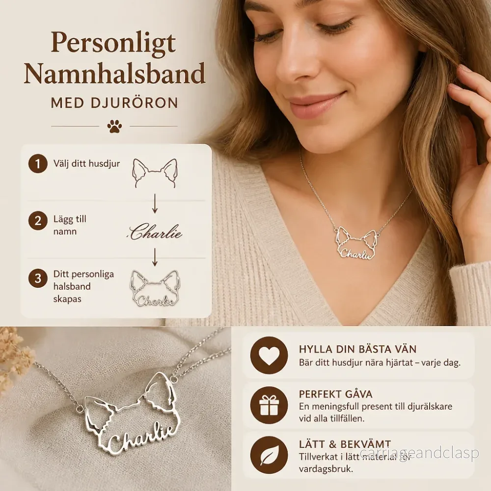 Personligt Namnhalsband Med Djuröron - Bild 3