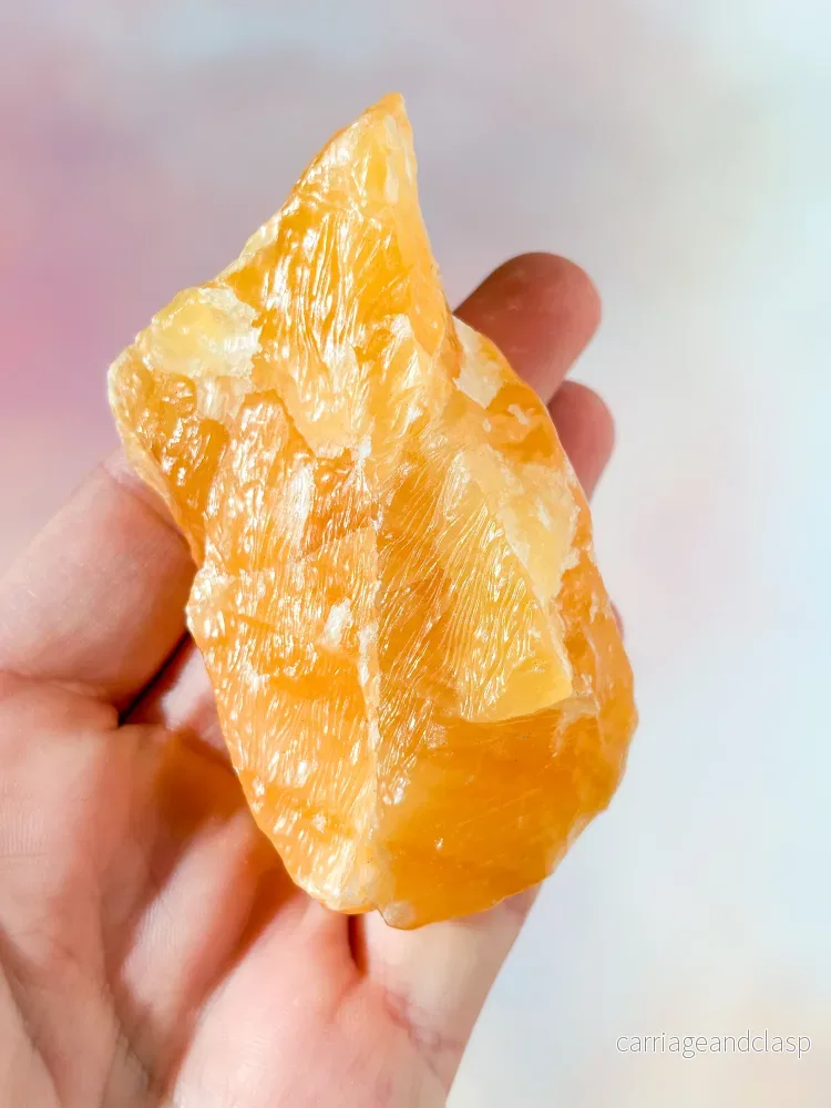 Orange kalcit rå (Nr. 3) - Bild 3