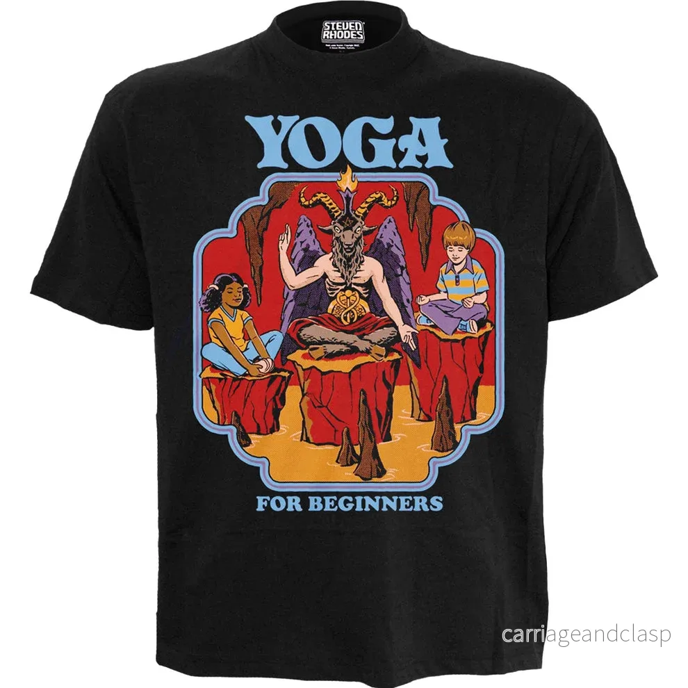 STEVEN RHODES – YOGA FOR BEGINNERS – Front Print T-Shirt Svart STEVEN RHODES – YOGA FOR BEGINNERS – Front Print T-Shirt Svart