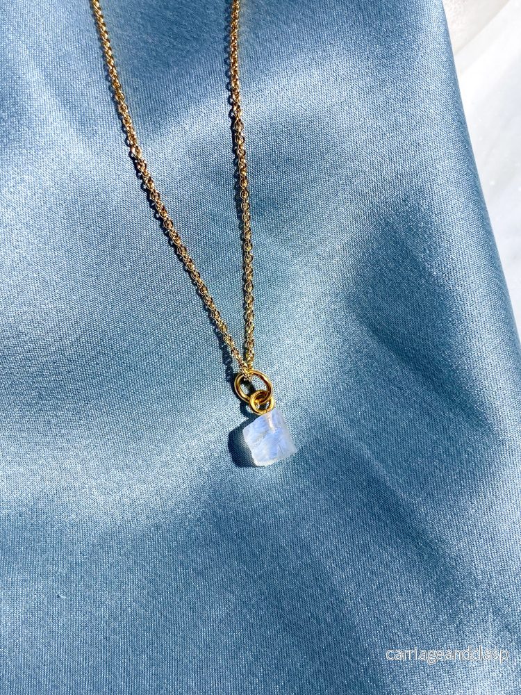 Amazonit Facet Necklace (18K guldpläterad)