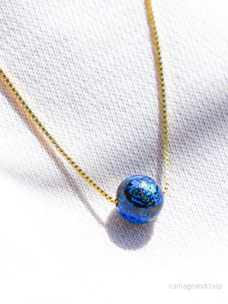 Akvamarin – Petite Heart – Guld