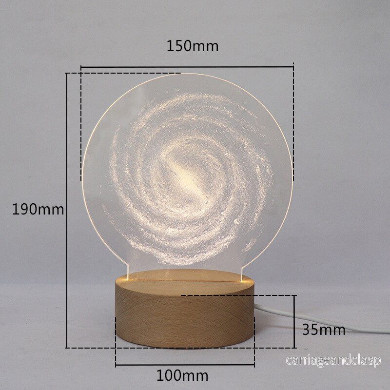 3D LED Månlampa Atmosfär Nattljus | Veska - Bild 2