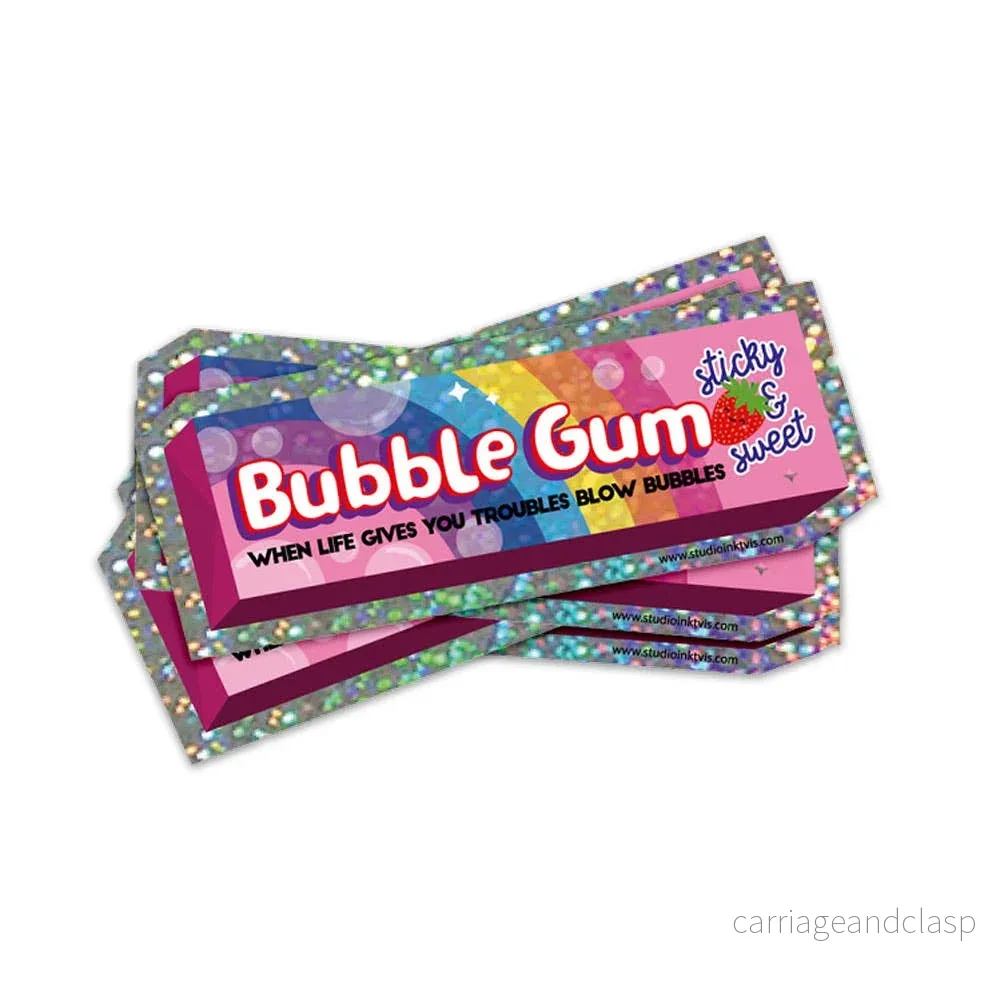 Glittrande klistermärke Bubblegum Glittrande klistermärke Bubblegum