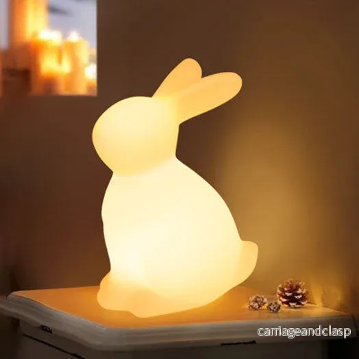 Samtida kreativ kanin PE LED bordslampa för sovrummet | Veska