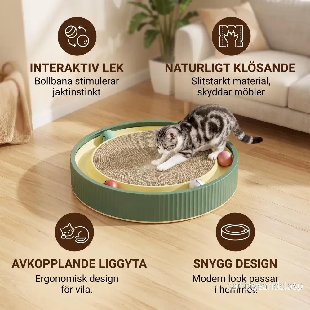 Interaktiv Kattklösbräda med Rullande Bollar och Avkopplande Lekyta - Bild 2