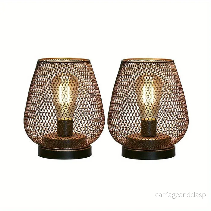 AuroraMesh Bordslampa Set – Industriell Stil med Varm Ambient Belysning | Veska - Bild 2