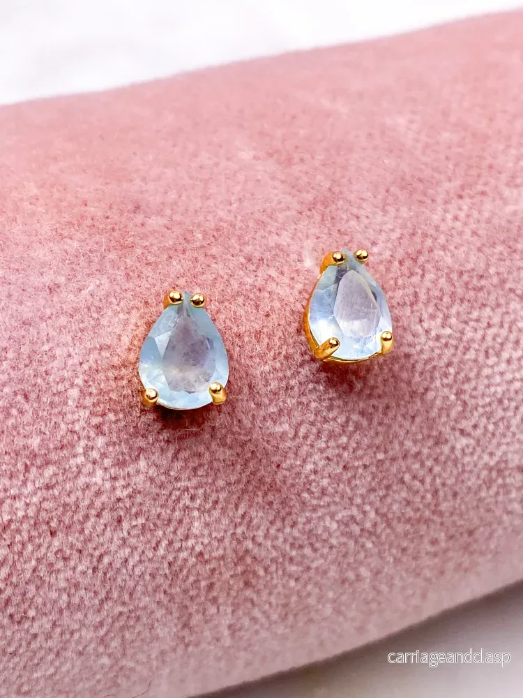 Akvamarin – Petite Heart – Guld Akvamarin – Petite Heart – Guld