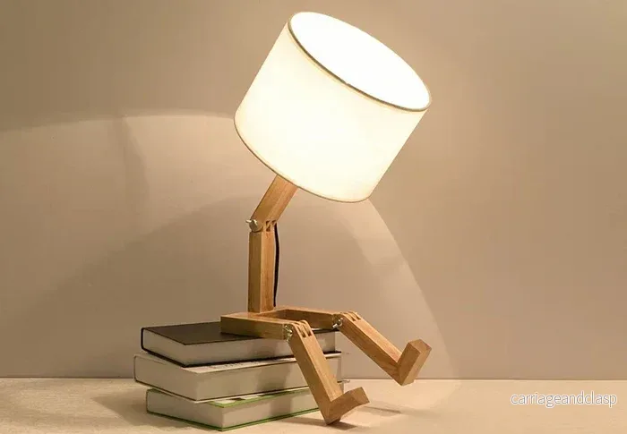 Trä Bordslampa med Bokhållare - RutanFlex | Veska - Bild 2