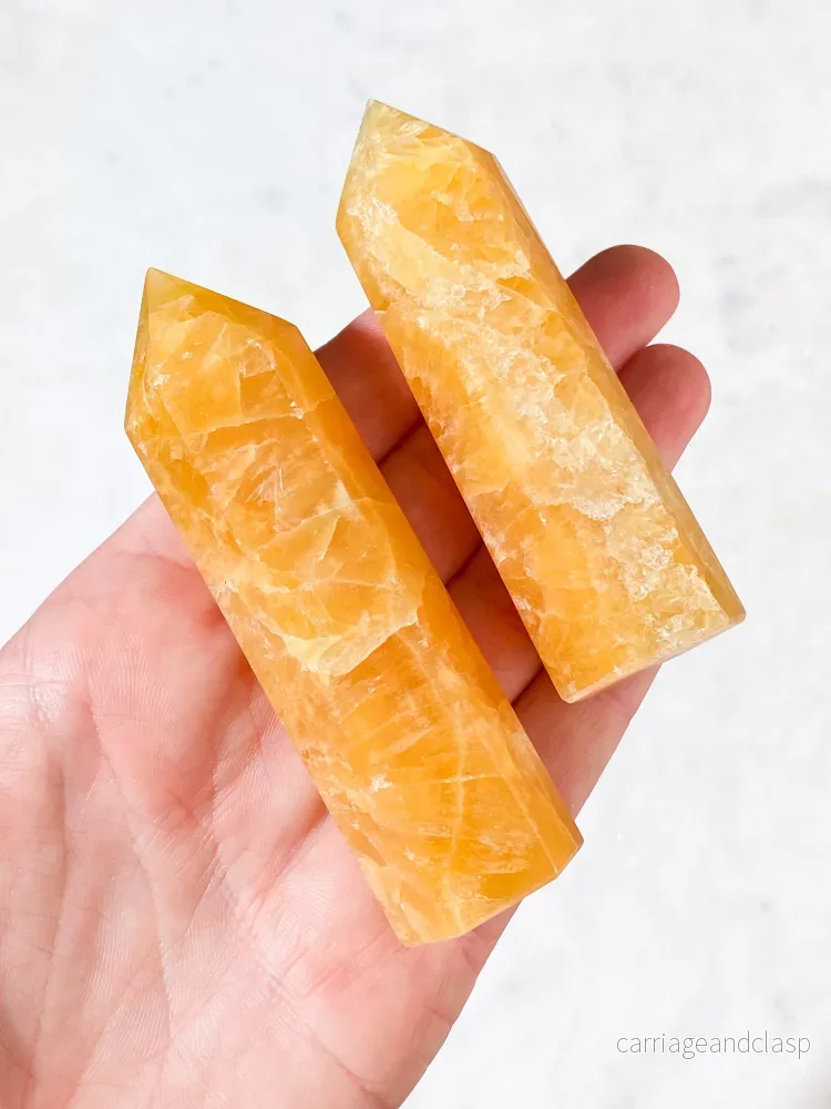 Ljus Orange Kalcit Torn - Bild 2