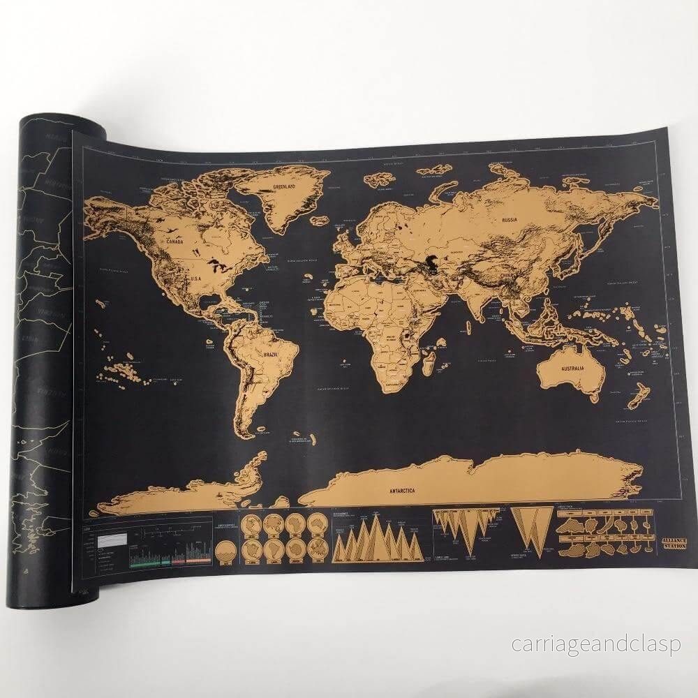 Deluxe Personlig Scratch World Map | Veska Deluxe Personlig Scratch World Map | Veska