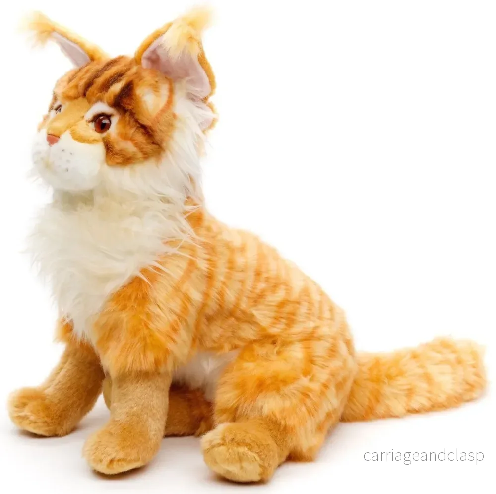 Uni Toys - Maine coon katt, sittande (orange-brun) Gosedjur - Bild 2