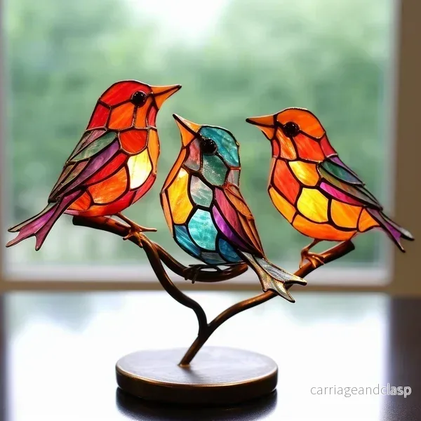 VitraGlow Hantverkad Färgad Bord Dekor | Konstnärlig Lyx Ornament | Veska - Bild 3