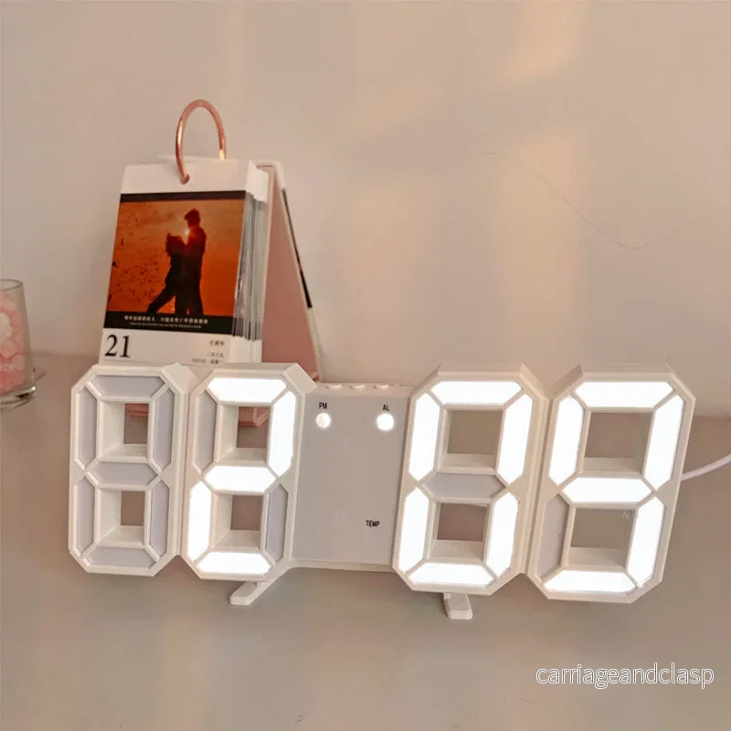 3D LED Modern Digital Alarm Väggklocka | Veska - Bild 2