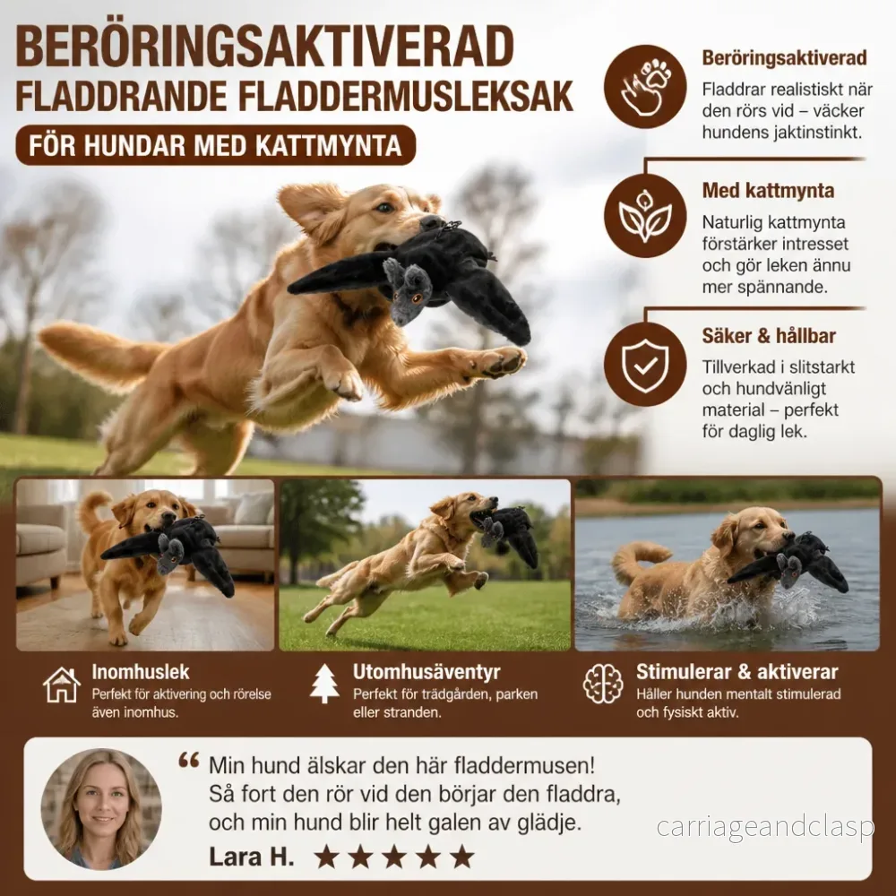 Beröringsaktiverad Fladdrande Fladdermusleksak För Hundar Med Kattmynta - Bild 3