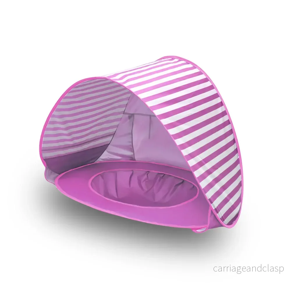 Popup strandtält med inbyggd plaskpool, rosa
