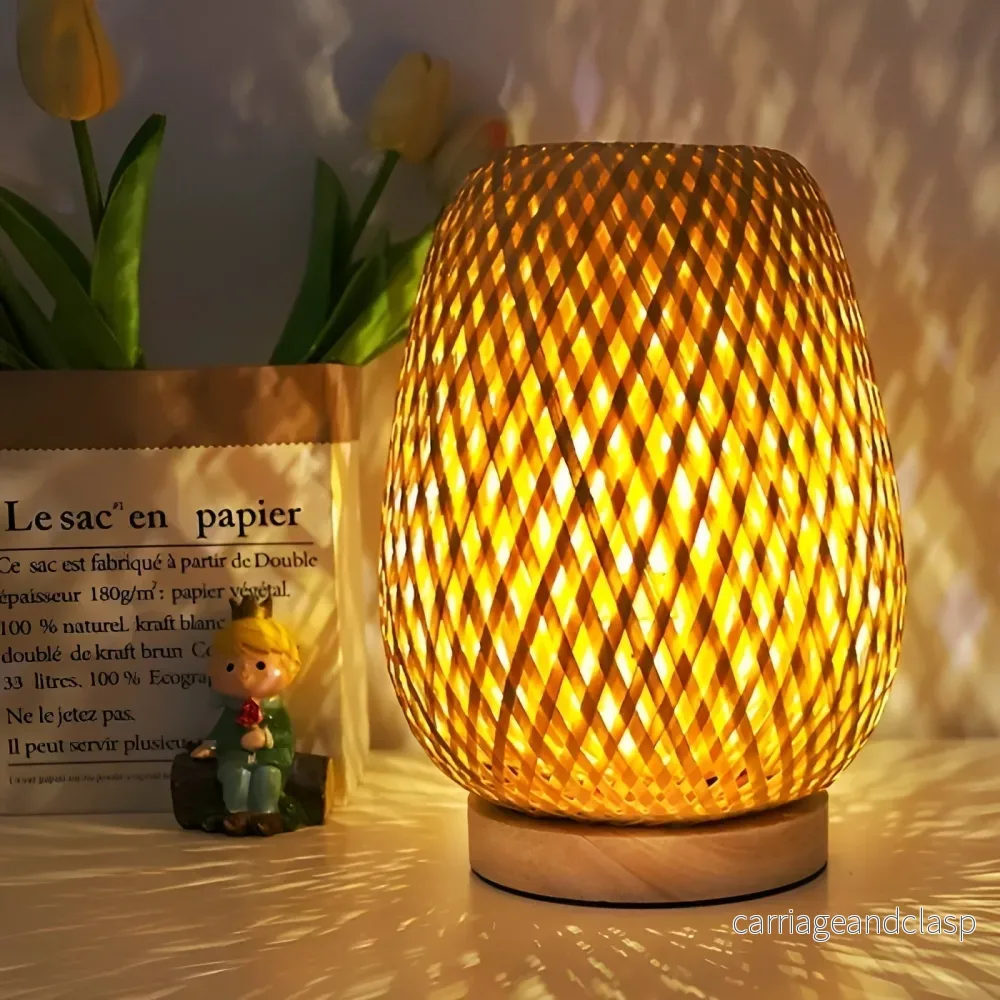 Bambu Bordslampa med USB Strömförsörjning – Hållbar och Energisparande Design | Veska - Bild 2