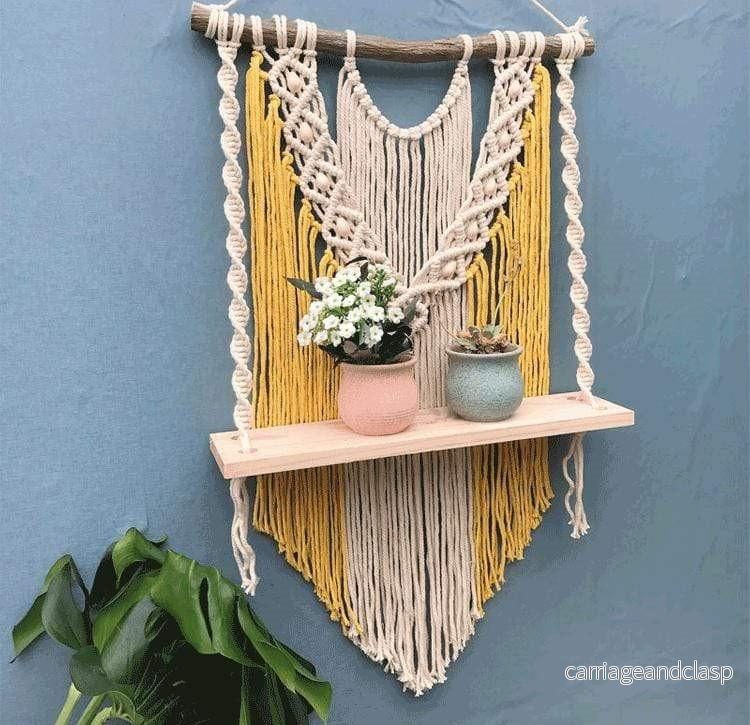 Trä Macrame Hängande Hylla | Veska - Bild 2
