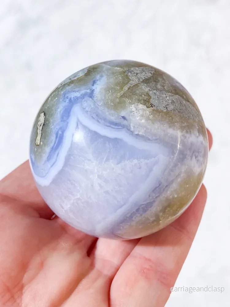 Druzy Blond Agat Kula (Nr. 4) - Bild 3