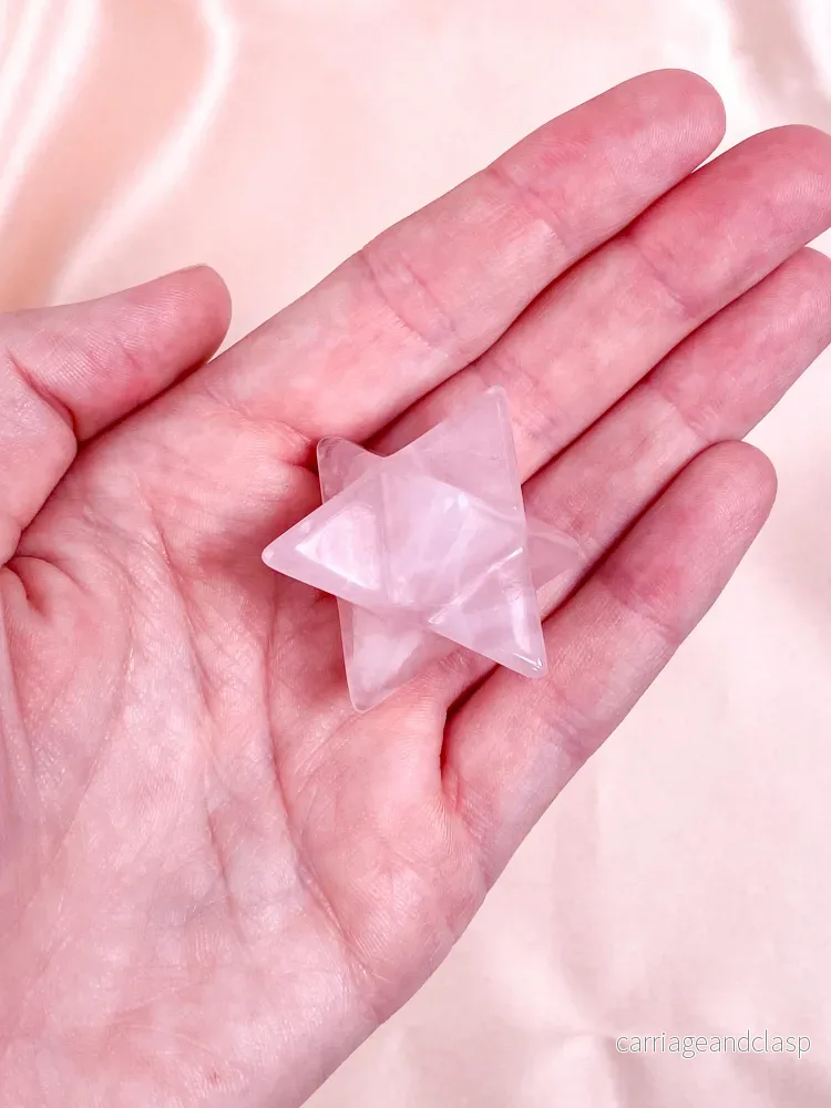 Rosenkvarts Merkaba Stjärna - Bild 2