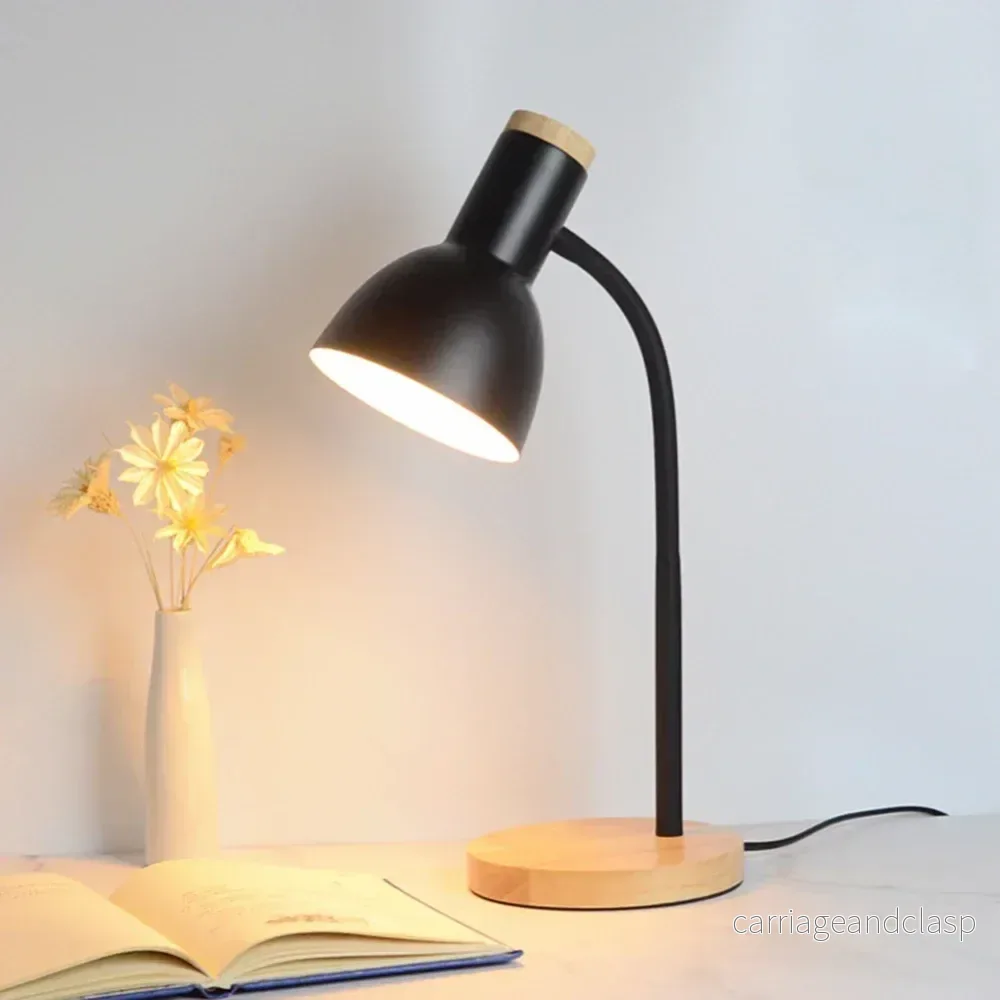 Höst- och Vinterbelysning | Nordisk Kreativ Träkonst Järn LED Skrivbordslampa - Moxie | Veska - Bild 3