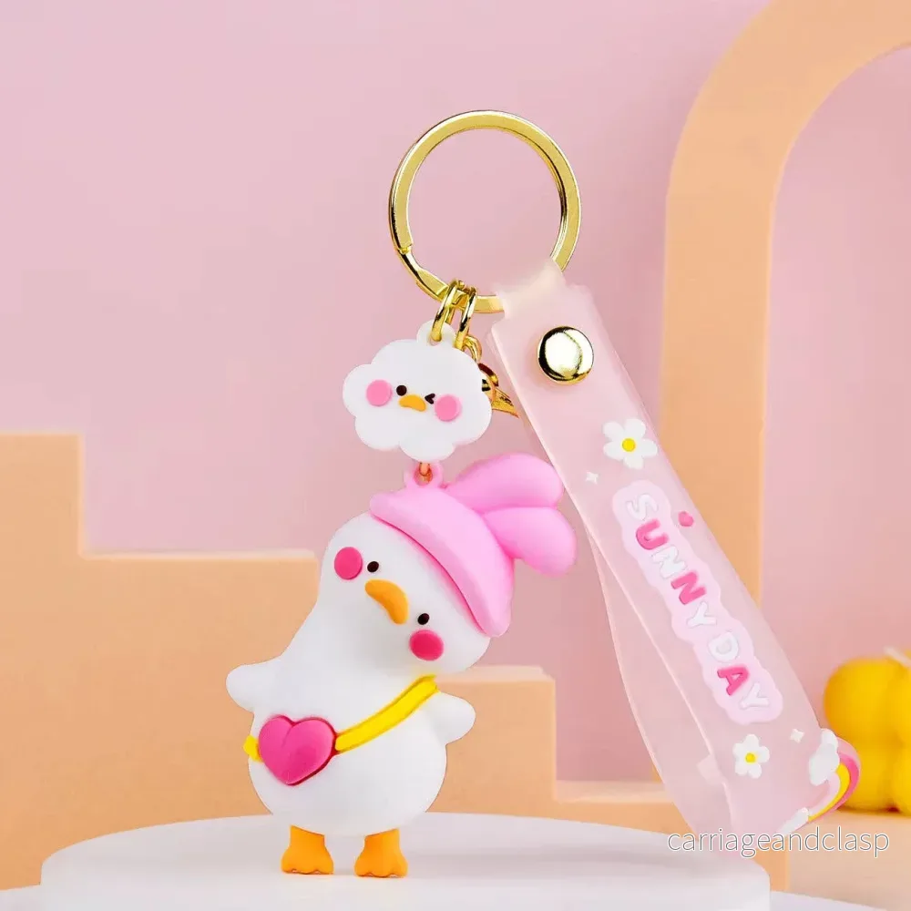 Ljusblå Nyckelring Kawaii Anka – Söt Accessoar för Nycklar & Väskor - Bild 2
