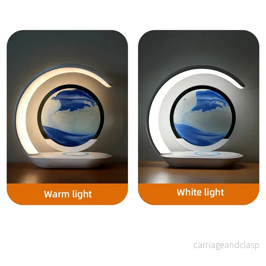 3D Sand Art Bordslampa med Trådlös Laddare | Veska - Bild 2