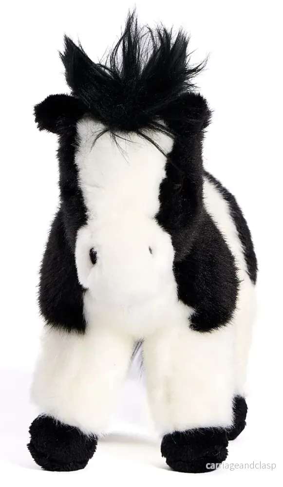 Uni Toys - Häst Svart & Vit (Stående) Gosedjur - Bild 3