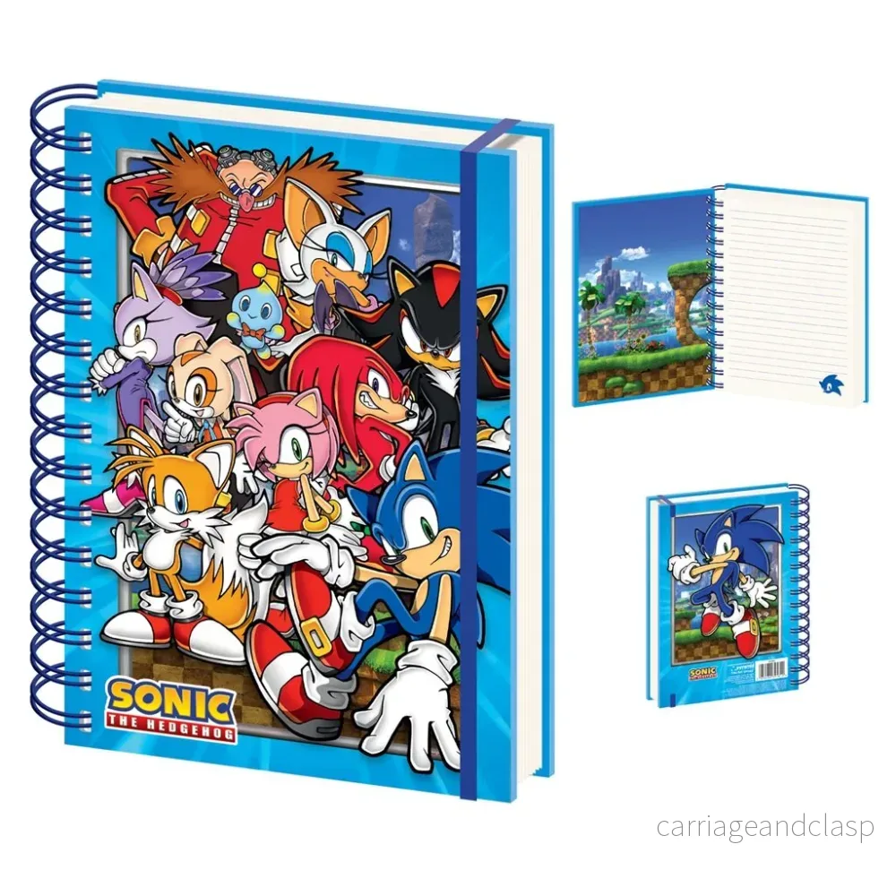 Sonic The Hedgehog - Green Hill Zone Gang - Trådbunden anteckningsbok A5