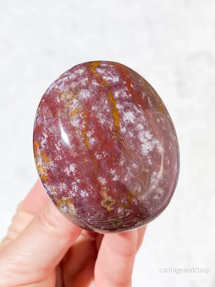 Röd Ocean Jaspis Palmstone (Nr. 7)