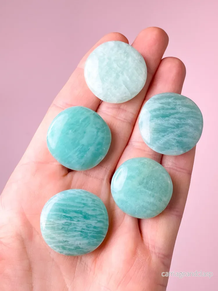 Amazonit Mini Disc (Platpolerad Pocket Stone)
