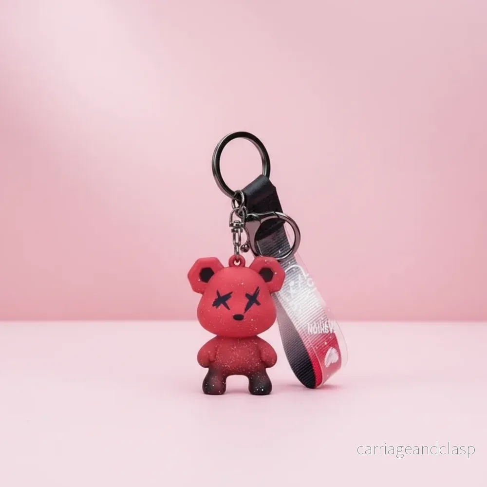 Röd Björn Nyckelring – Söt Kawaii Accessoar för Väskor och Nycklar Röd Björn Nyckelring – Söt Kawaii Accessoar för Väskor och Nycklar