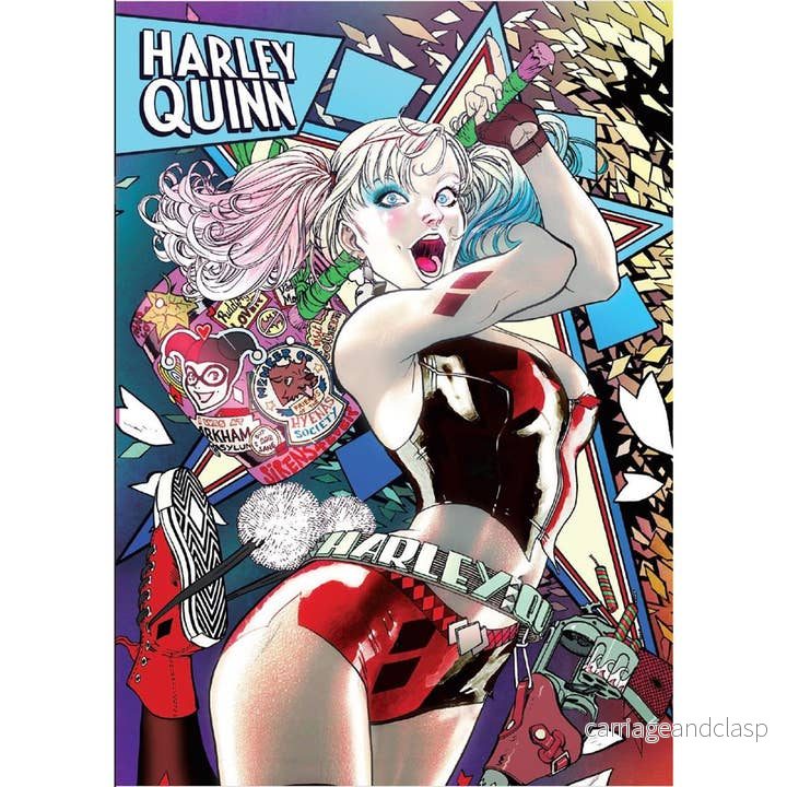 Batman - Harley Quinn Neon Vykort A6