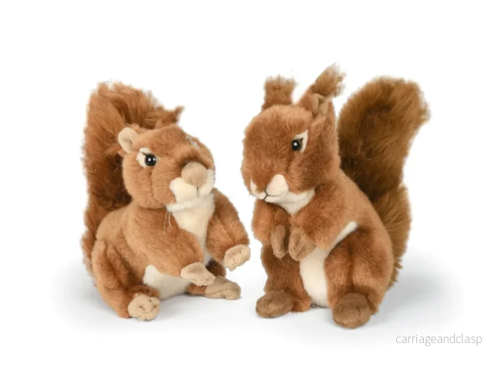 Uni Toys - Ekorrar i par (sittande & liggande) Gosedjur