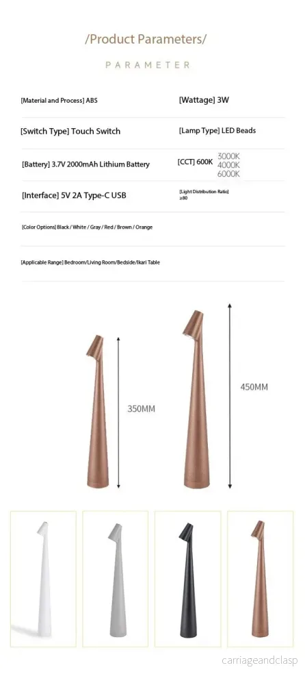 Gao Fushuai Uppladdningsbar Bordslampa Sängbord Avancerad Lampa Kreativ Dekorativ Nattlampa Skribord Atmosfärslampa | Veska - Bild 3