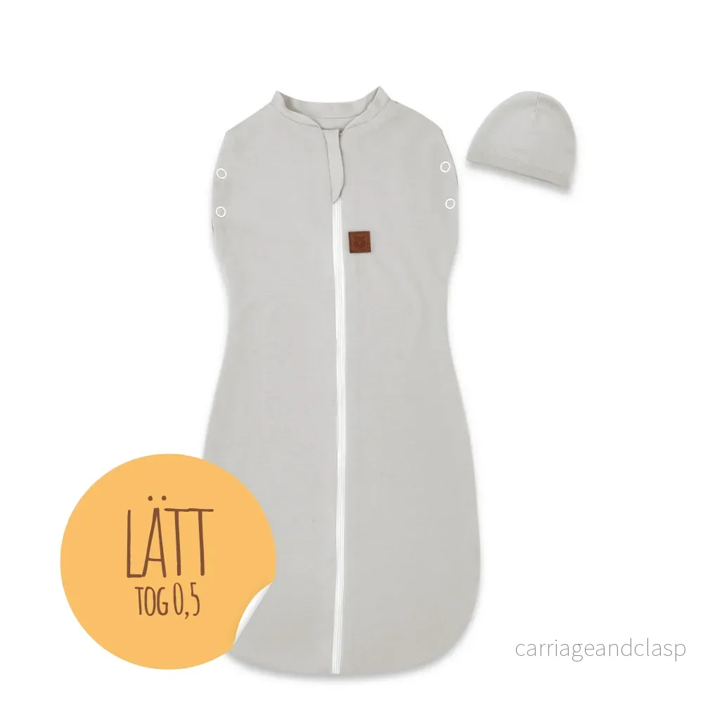 MimiNu Swaddle-sovsäck med mössa, Grey