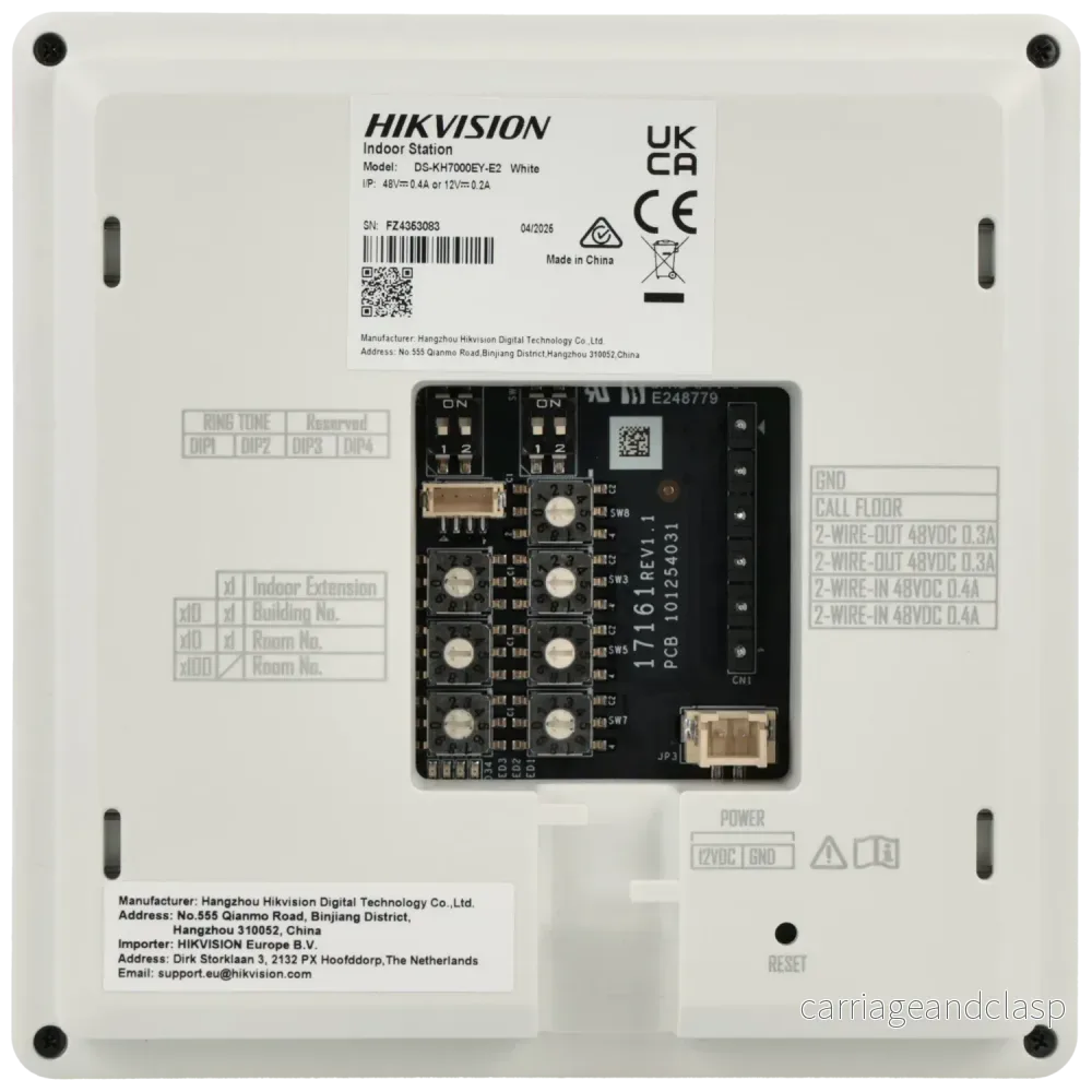 Hikvision DS-KH7000EY-E2-W, 2-tråds modulär intercom, inomhusstation - Bild 2