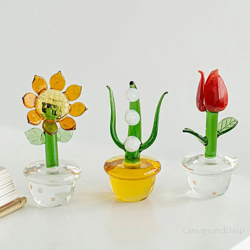 Växter med kruka glas ornament | Veska Växter med kruka glas ornament | Veska
