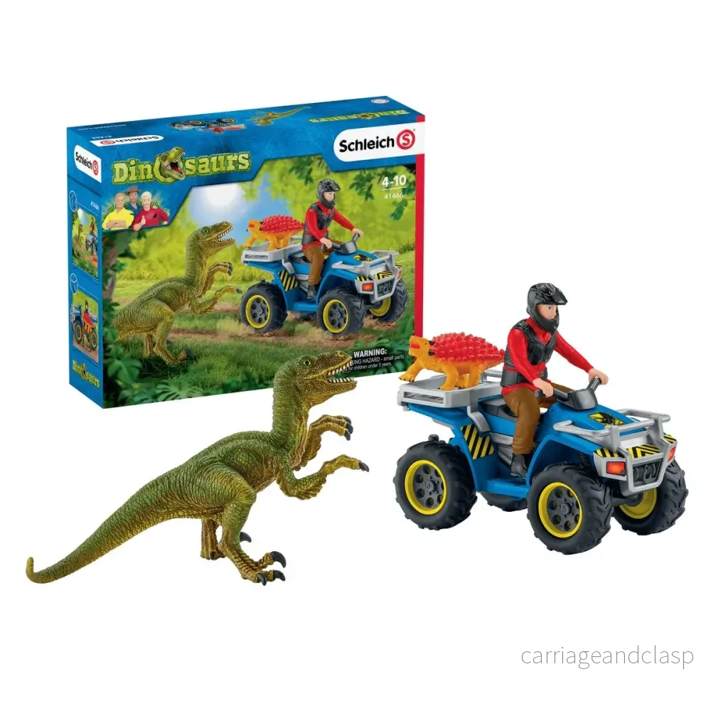 Schleich - Flykt på fyrhjuling från Velociraptor - Bild 2